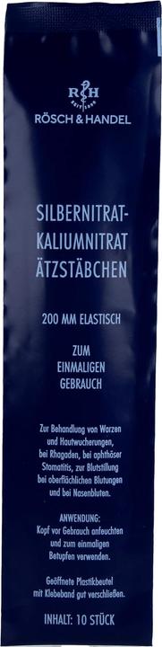 Image du produit Bano Rösch & Handel Bâtonnets de gravure au nitrate d'argent et de potassium 10 x 200 mm, 10 bâtonnets (Bain de pieds, 10 ml)