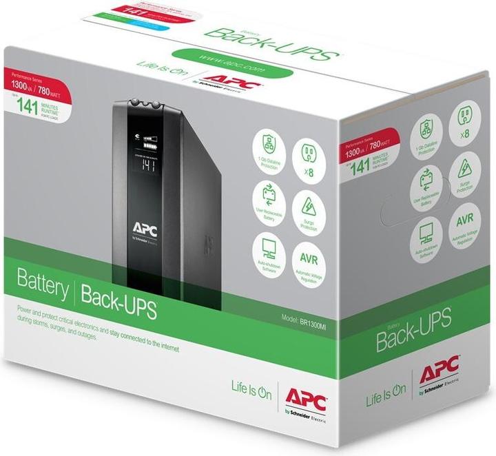 Actual product image APC USV BR1300MI, 1300VA/780W (1.30 VA, 780 W, Line-interactive UPS)