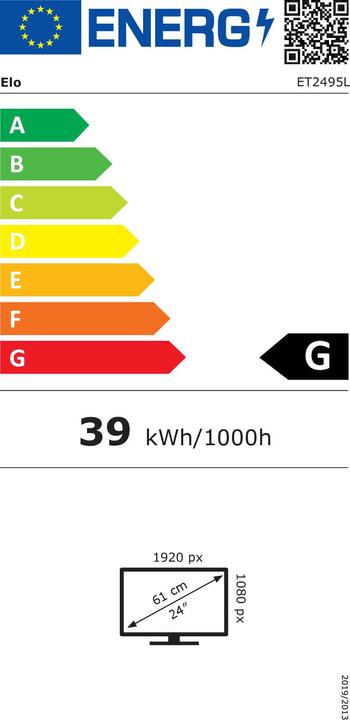 Energy Label ēlo Elo 2495L - LED monitor - 60.5 cm (23.8") (23.8" visible) (1920 x 1080 pixels, 23.80")