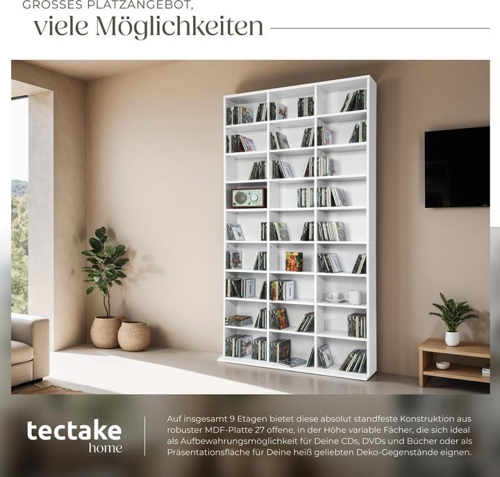 Produktbild tectake Medienregal (102 x 23.5 x 180 cm)