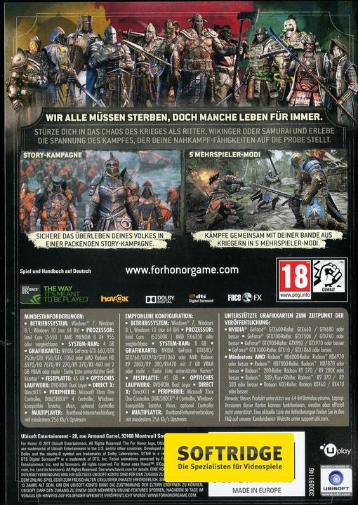 Image du produit Ubisoft For Honor (PC, DE)