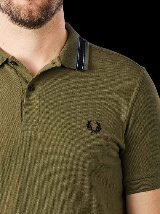 Image du produit Fred Perry Polo à rayures Medal de, vert militaire (S)