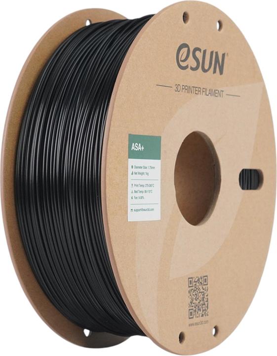 Immagine prodotto eSUN ASA+ 1,75mm BLACK 1kg (ASA, 1.75 mm, 1000 g, Nero)