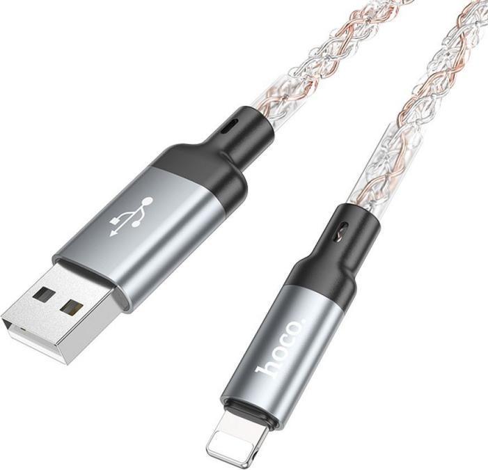 Produktbild Hoco Cable cable USB A to Lightning 2,4A U112 1 m gray (1 m, USB 3.0, 18 W)