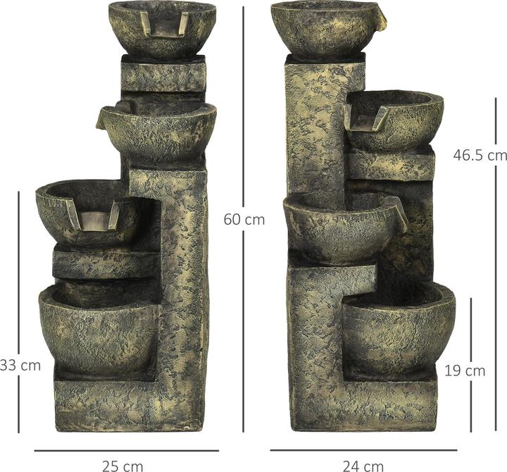 Produktbild Swisshandel24 Gartenbrunnen, einstellbare Strömung, Kunstharz, grau