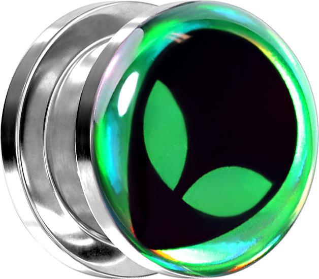 Star Piercing Flesh Plug silber Alien (Chirurgenstahl 316L)