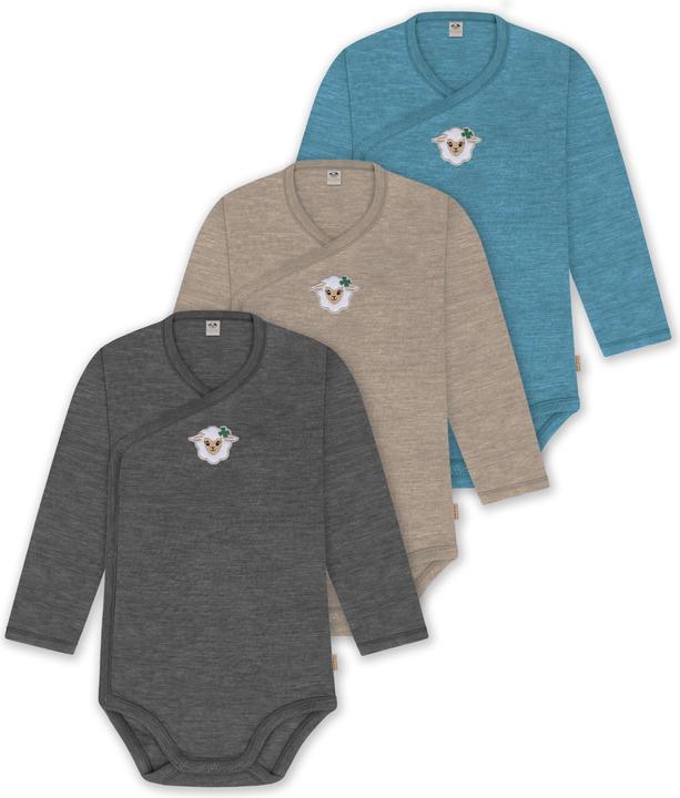 Image du produit Normani Lot de 3 body bébé emmailloté manches longues body Toddler en laine mérinos - 9357 (62)