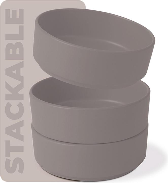 Actual product image BerlingerHaus Design crockery set made of stoneware, 18 pieces, stackable, taupe matt (18 Piece)