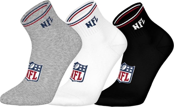 Barefoot NFL Shield 3pk Quarter Socks 35-38 (35 - 38)