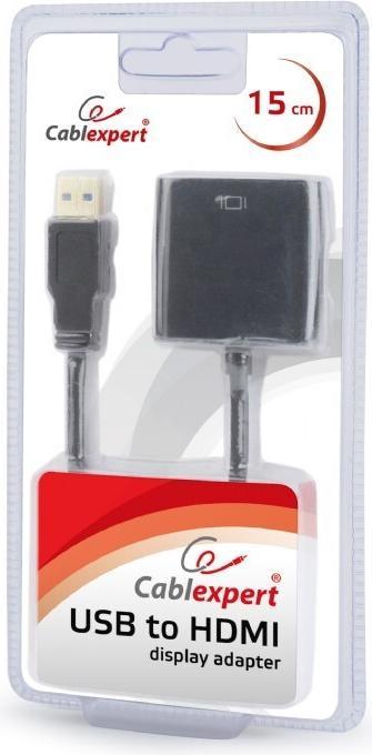 Actual product image Gembird USB — HDMI (Typ A) (USB-A, HDMI, 15 cm)