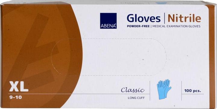 Actual product image Abena Long examination gloves, Classic, XL, blue, nitrile, Powder free (XL)