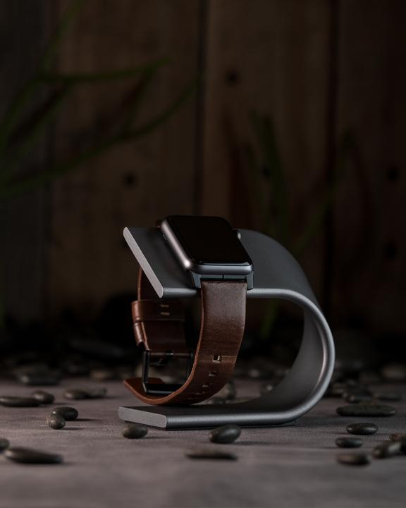Actual product image Nomad Modern Connector Strap (44 mm, Leather, Stainless steel)