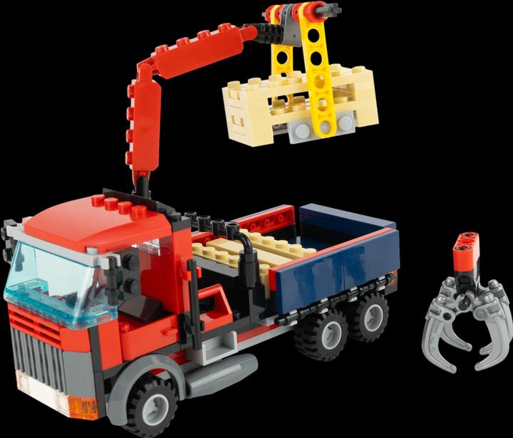 Immagine prodotto LEGO Stein-Experte MOC LKW mit 3 Paletten und Ladekran + 1 zufaellige Minifigur NEU! 1 Set