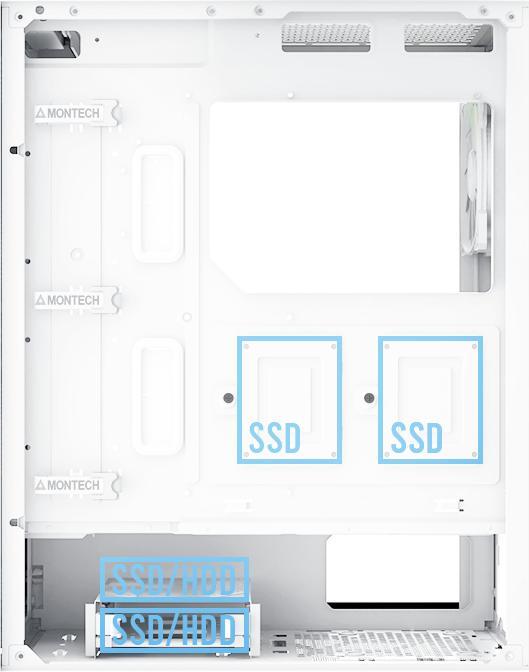 Image du produit Montech Air 1000 Lite blanc (mATX, Mini-ITX, ATX)