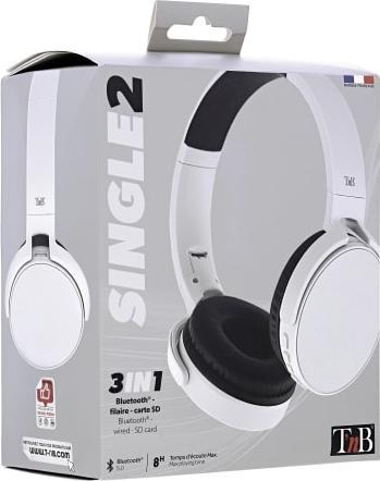 Produktbild T'nB TNB Casque bluetooth Single 2 Gris (keine Geräuschunterdrückung, 8 h, Kabelgebunden)