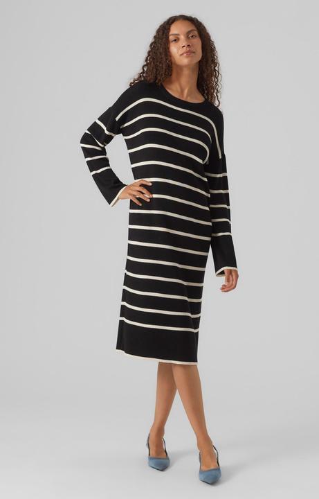 Image du produit Vero Moda Coupe ample Col rond Poignets côtelés Epaule basse Robe midi Robe en maille (S)