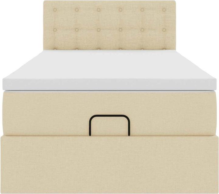Actual product image VidaXL Ottoman bed with mattress cream 140x200 cm fabric bed frame (140 x 200)