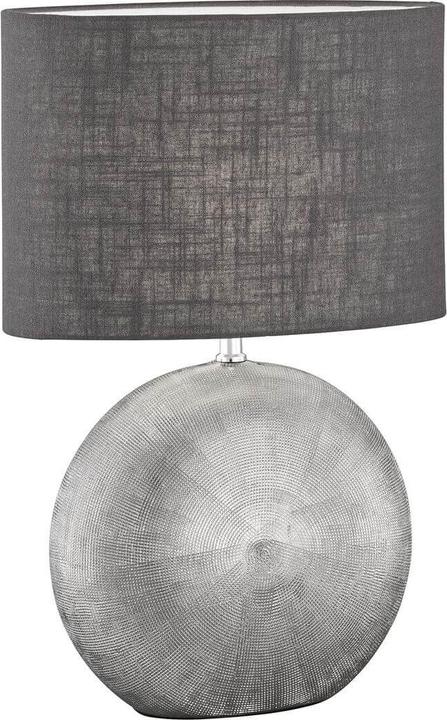 Produktbild Fischer & Honsel Honsel Foro Tischleuchte E27 Stoffschirm anthrazit Leinen, weiss silber 50555