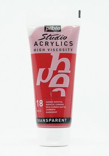 Produktbild Pebeo Studio Acrylics Feine Acrylfarben (Karminrot, 100 ml)