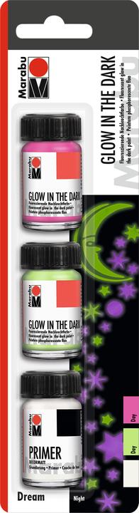 Immagine prodotto Marabu Vernice Afterglow "Glow in the Dark Dream (Bianco, Verde, Pink, 45 ml)