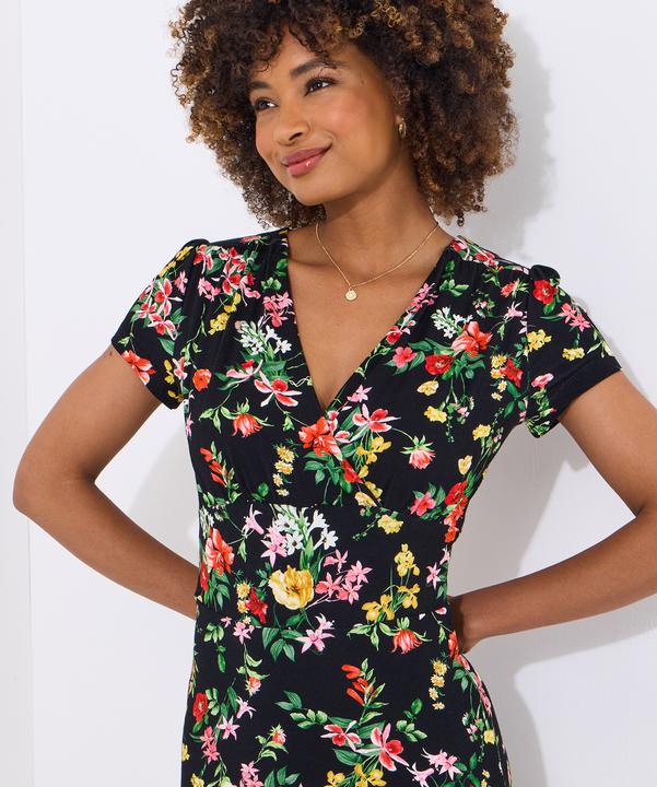 Actual product image Joe Browns Dark Floral Jersey Wrap Dress (40)