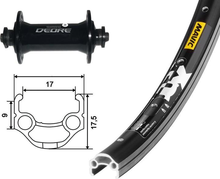 Mavic XM 117 Vorderrad 26x1.75 Deore (Vorderrad, 26")