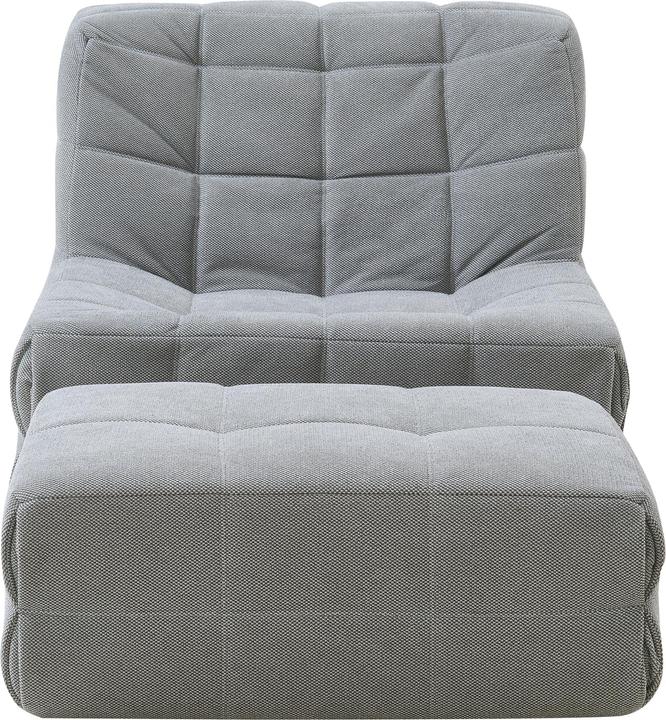 En.Casa Bodensessel mit Fusshocker Koskyvn Textil Grau