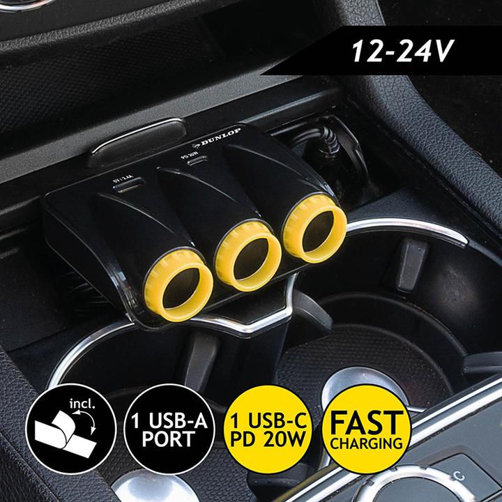 Produktbild Dunlop Socket 3 Way 12/24V ABS