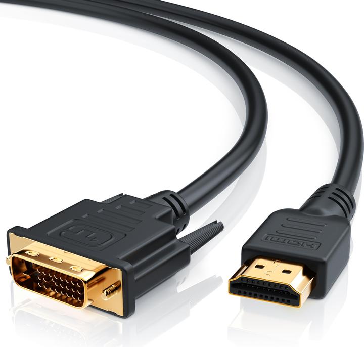 Produktbild CSL DVI zu HDMI Kabel - Dual Link 24 1 - HDTV Auflösungen bis 2560x1600 - OFC Kupferleiter (3 m, HDMI, DVI)