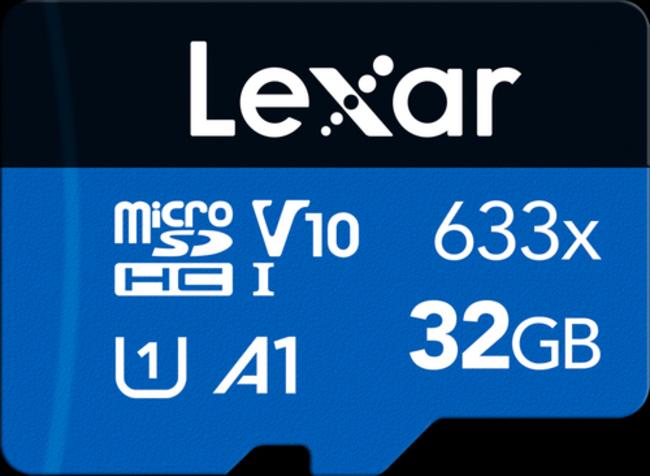 Produktbild Lexar 32GB High-Performance 633x microSDHC UHS-I, up to 100MB/s read 20MB/s write (32 GB, microSDHC, U3, UHS-I)