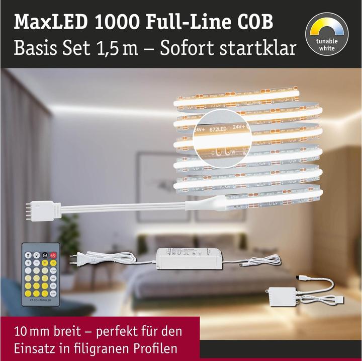 Produktbild Paulmann MaxLED 1000 Full-Line COB Stripe Set (Weiss, 150 cm, Indoor)
