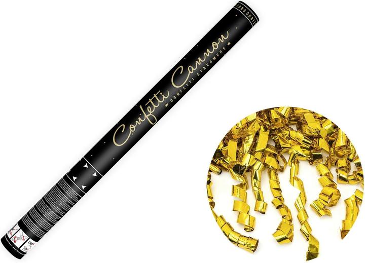 Actual product image Partydeco Confetti Cannon - 60cm - Metallic - Streamers - Gold