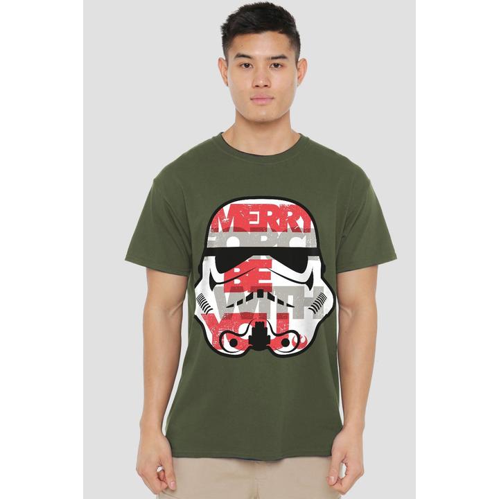 Produktbild Star Wars Merry Force Be With You TShirt weihnachtliches Design (L)