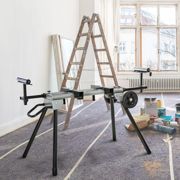 Produktbild Swisshandel24 Untergestell für Kappsägen Arbeitstisch für Kapp- und Gehrungssägen Sägengestell Kappsäge Stahl Schw (73 cm, 245 cm)