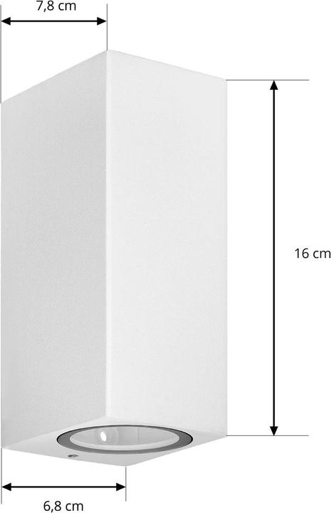Actual product image Prios Tetje outdoor wall light white angular 16 cm (GU10, IP65)