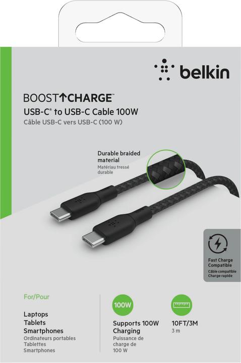 Image du produit Belkin USB C — USB C (3 m, USB 2.0, 100 W)
