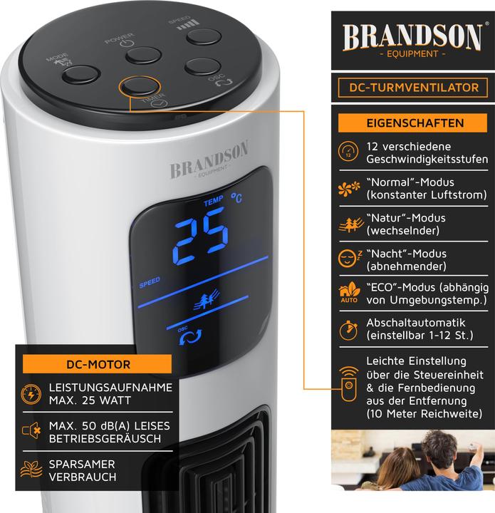 Image du produit Brandson Ventilateur de tour (50 dB)