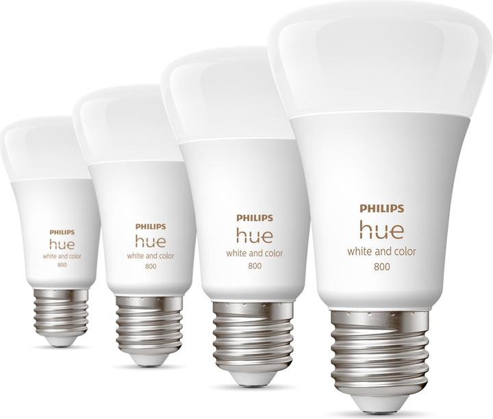 Image du produit Philips Hue White & Color Ambiance BT (E27, 6.50 W, 806 lm, 4 x, F)