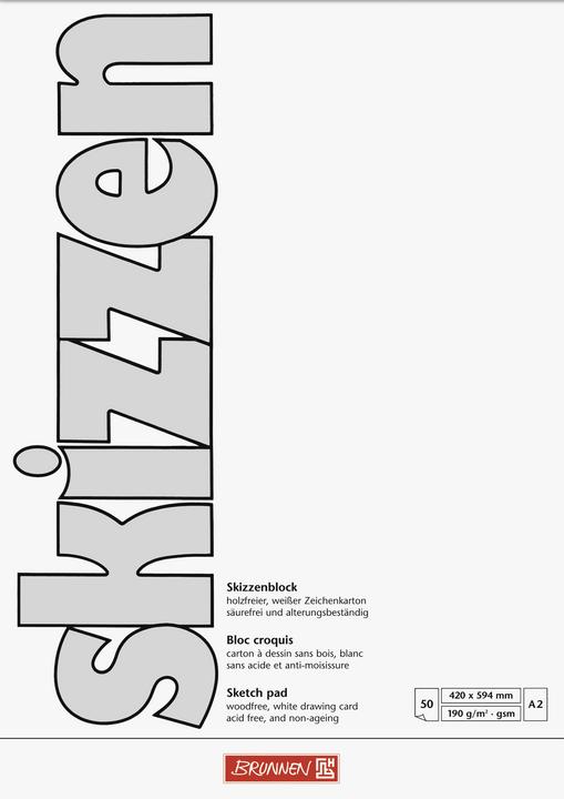 Image du produit Bloc de croquis A2 190g/qm 50 feuilles (A2)