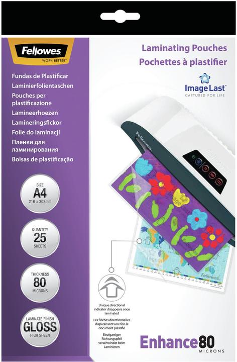 Produktbild Fellowes Enhance 80 (A4, 25 Stück, 80 µm)