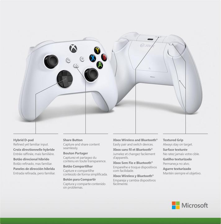 Actual product image Microsoft Xbox Wireless Controller - Robot White (Xbox Series S, Xbox One X, Xbox Series X, PC, Xbox One S)