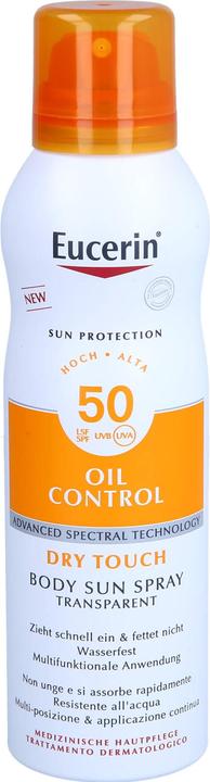 Eucerin Sun Oil Bdy Aero50, 200 ml SPR (Suntan oil, SPF 50, 200 ml)
