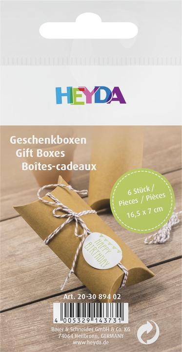 Immagine prodotto Heyda Scatola regalo 70 x 105 mm 6 pezzi, Natura (Scatola da regalo, 6 x)