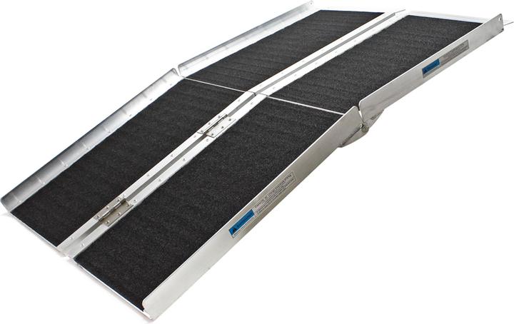 Produktbild Wiltec Rollstuhlrampe 2x faltbar 152cm 270kg rutschfest Rollirampe Alu Rollstuhl