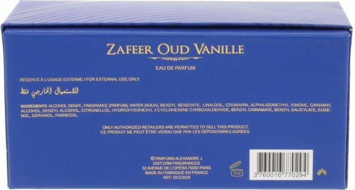 Actual product image Alexandre.J Zafeer Oud Vanilla Eau De Parfum Spray (Eau de parfum, 100 ml)
