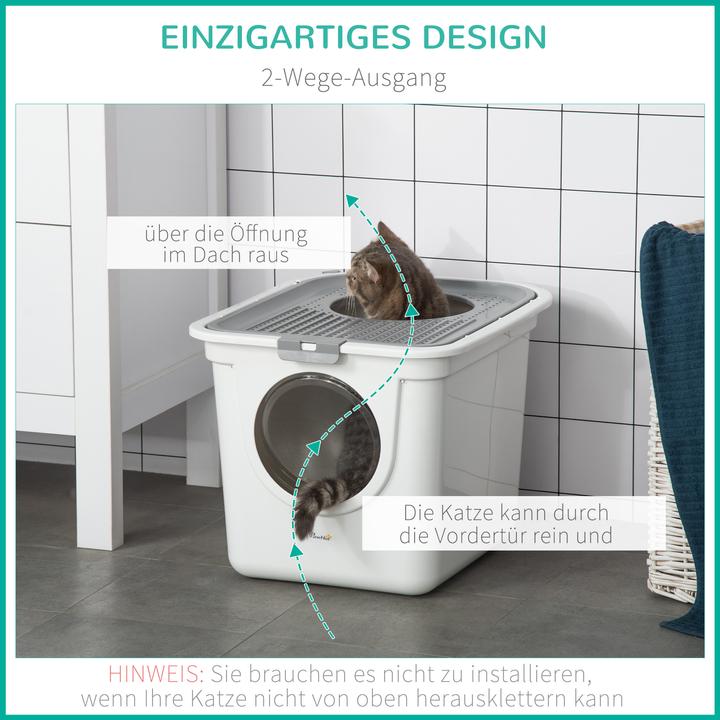 Actual product image PawHut Cat litter tray with scoop (Cat litter box closed)