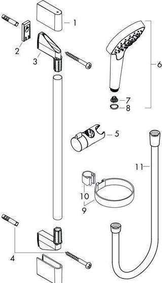 Actual product image hansgrohe HG Shower set CROMA SELECT S VARIO Unica'Croma Bsta 650mm m Casetta we/chr