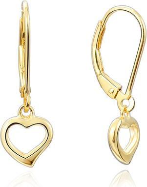 Beneto Gold plated silver earrings with hearts AGUC1960-GOLD (L)
