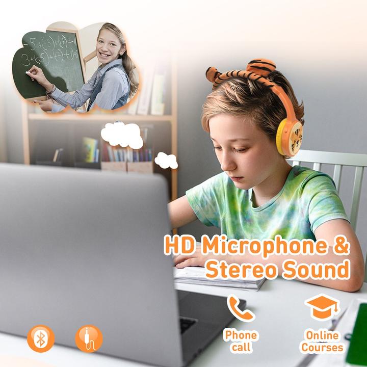 Produktbild PhoneLook Coole Wireless Bluetooth 5.3 Kopfhörer für Kinder mit gedämpfter Lautstärke 85dB und lustigem Design