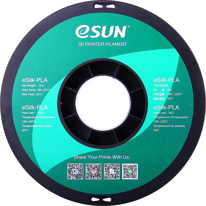 Actual product image eSUN eSilk-PLA 1.75mm Jacinth 1kg 3D Filament (PLA, 1.75 mm, 1000 g, Orange)